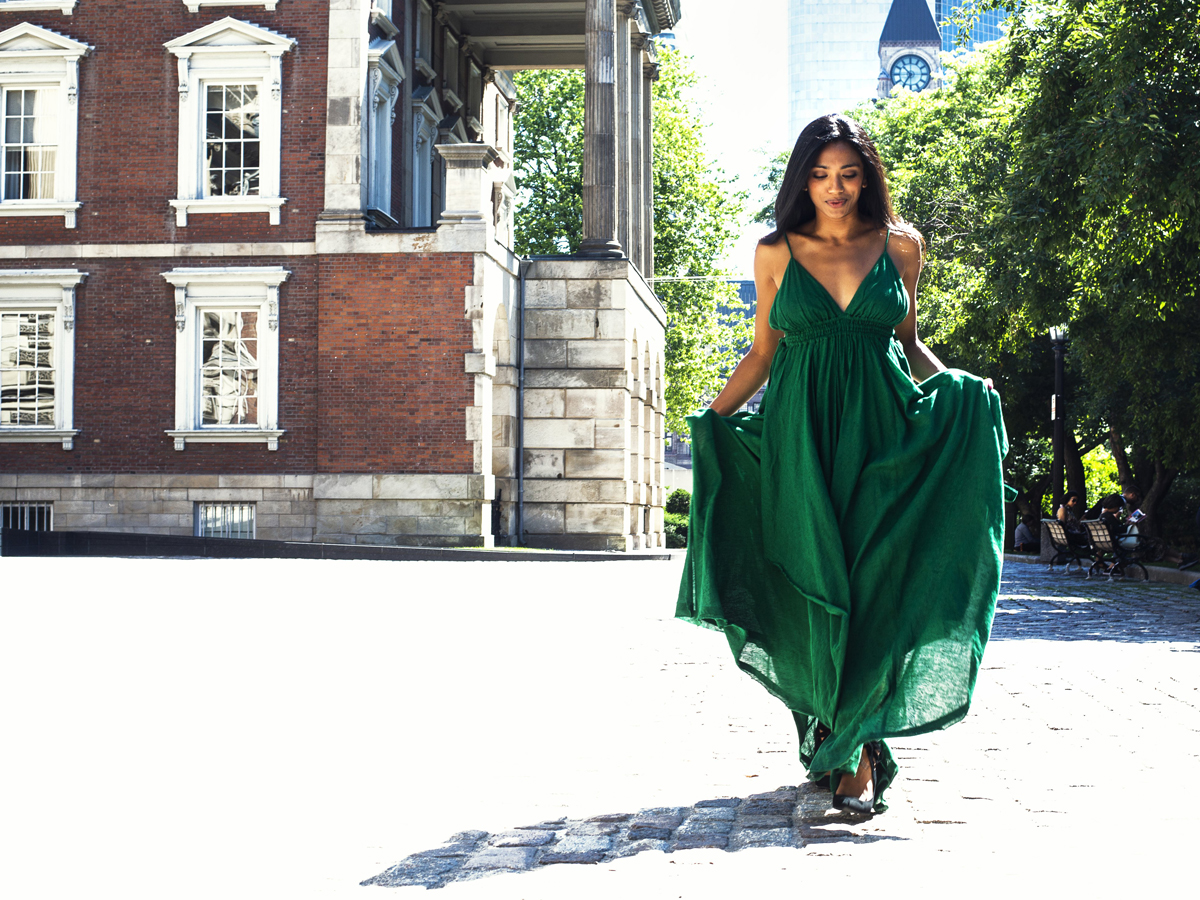 Vestido verde dá um ar mais clássico