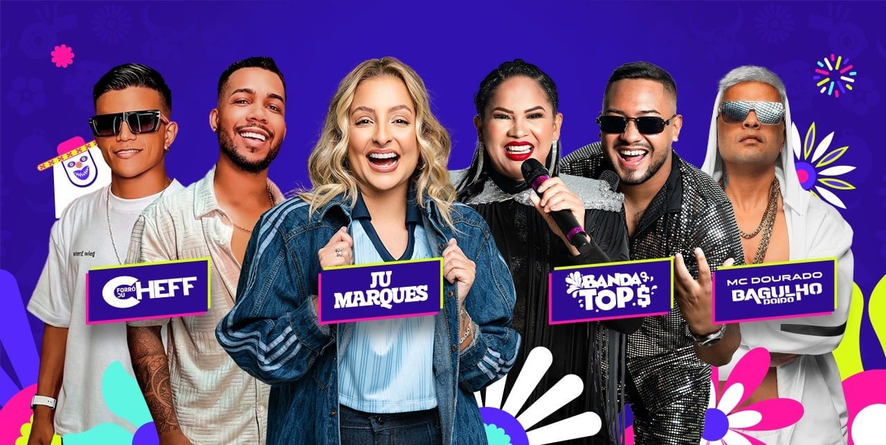 Atrações do Carnapauxis 2026: Ju Marques, Banda Top, Forró Du Chef e MC Dourado