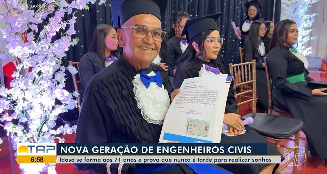 Formatura em Engenharia Civil aos 71 anos: História de superação em Santarém